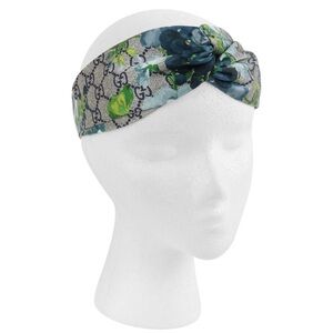 Gucci “blooms” blue, and gray GG silk headband